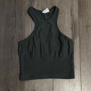 Alo Yoga Seamless Open Air Racerback Tank in Dark Cactus - gently worn